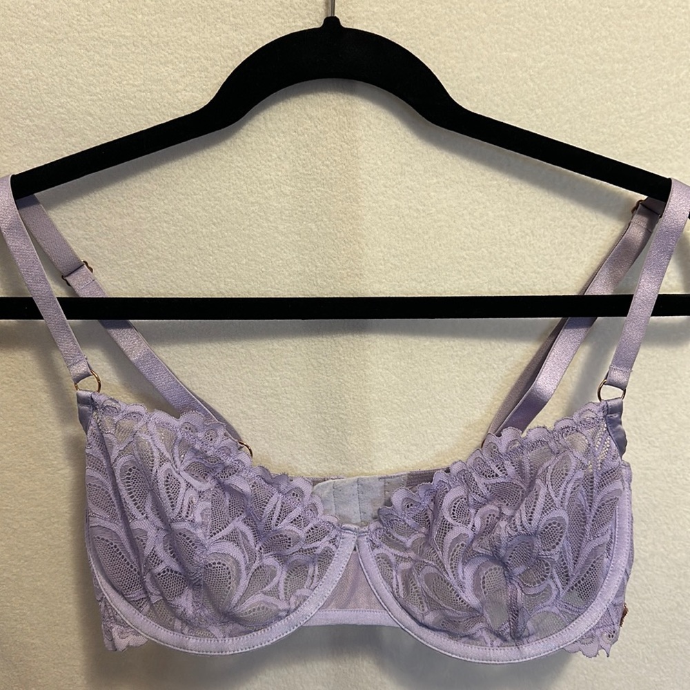 Savage X Fenty Light Purple Lace Bra with Underwire Size 34DDD